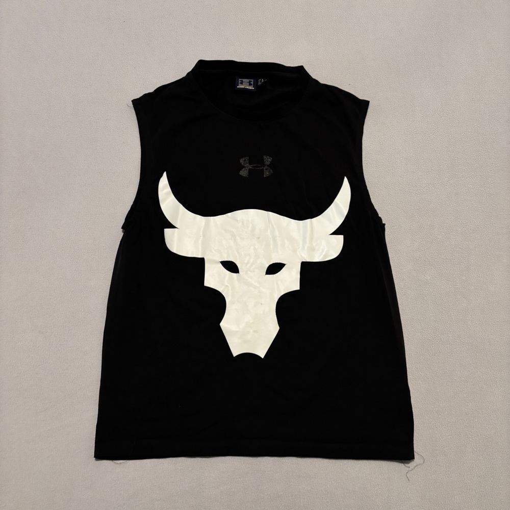 Under Armour Tank Tops Black Rock Project Gym Workout Training Size Medium